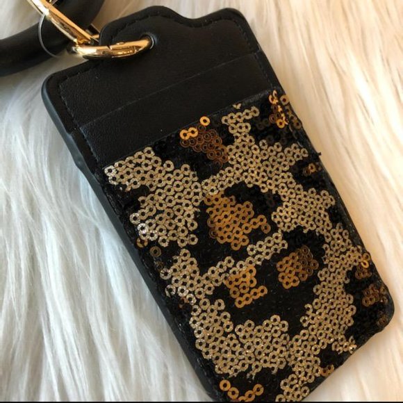 Imoshion Sequin Leopard Wristlet Card Case - Picture 3 of 5
